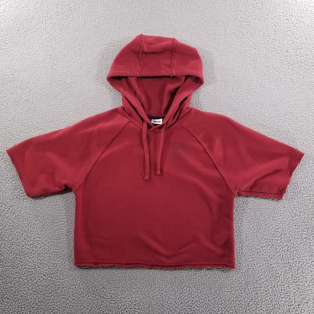 Gymshark Legacy Crop Hoodie Men Small Marron Short Sleeve Weightlifting Training